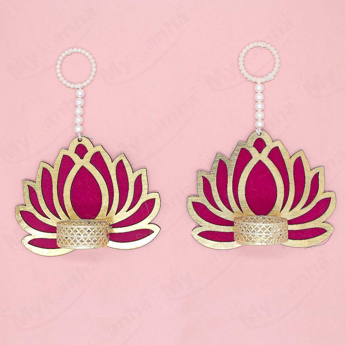 Lotus Hanging T-light candle holder (Pair)