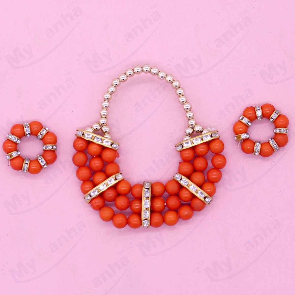 Beads and Stone decorated Haar with Kangan