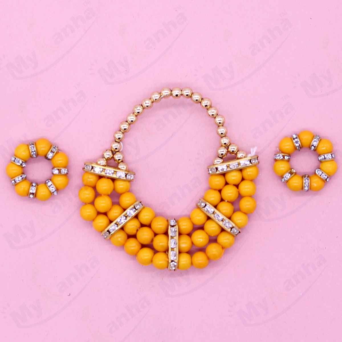 Beads and Stone decorated Haar with Kangan