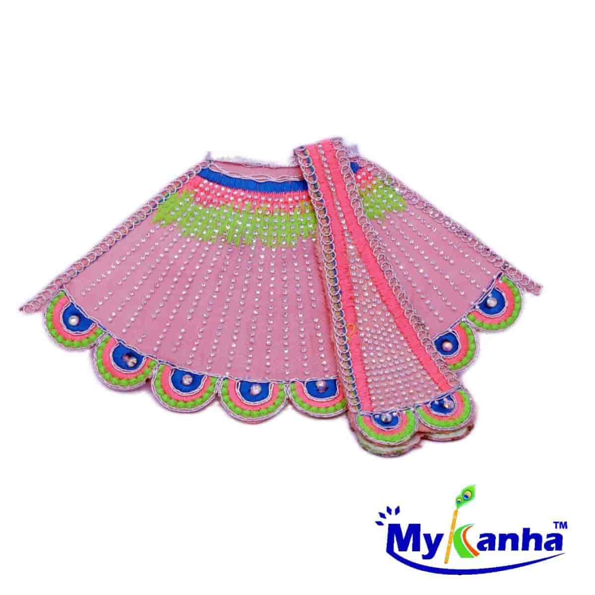Peach Color Decorated Lehenga Patka for Mata Rani