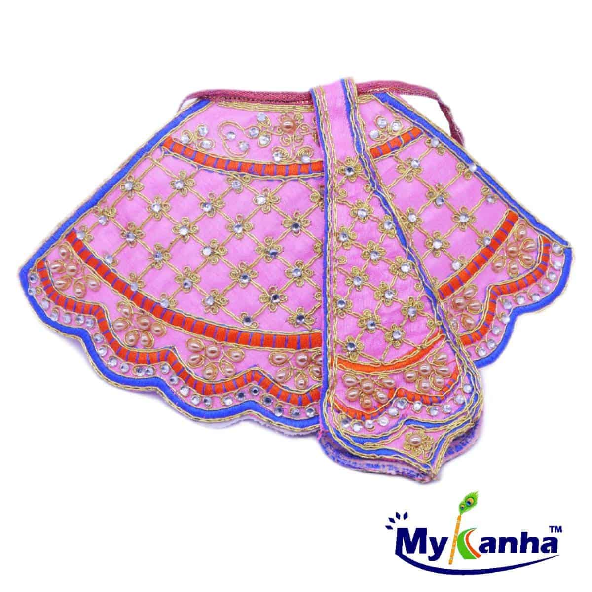 Pink Decorated Lehenga Patka for Mata rani