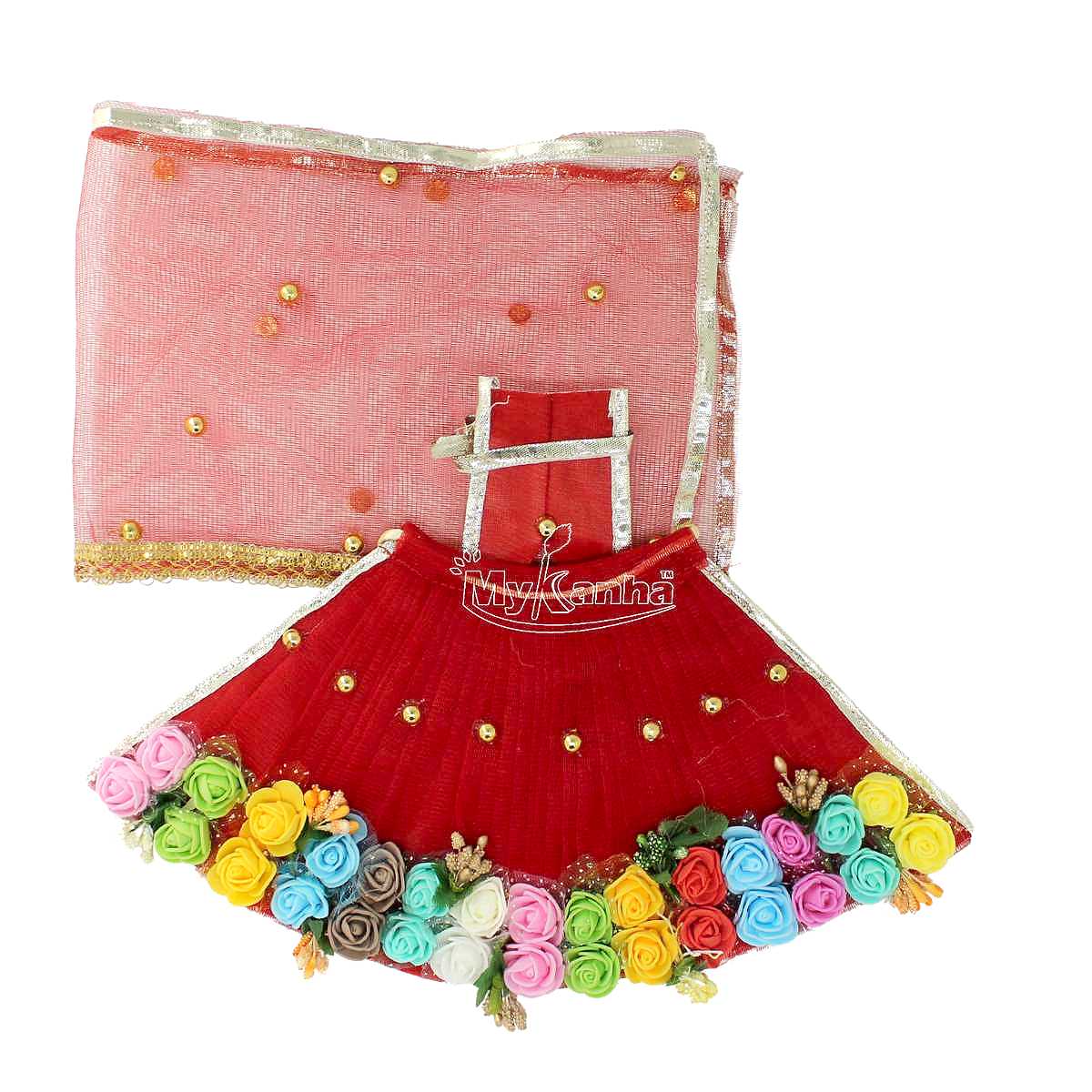 Mata rani flower decorated lehenga patka