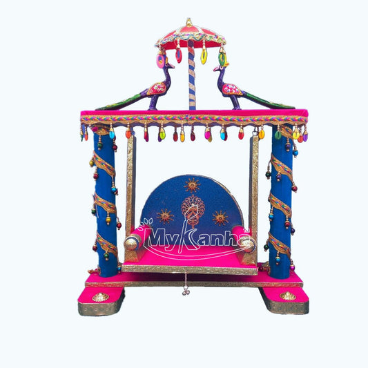 Mayur decorated jhula for Laddu Gopal JI