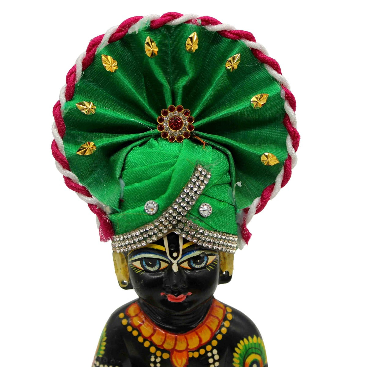 Beautiful Cotton Green Mukut For Laddu Gopal