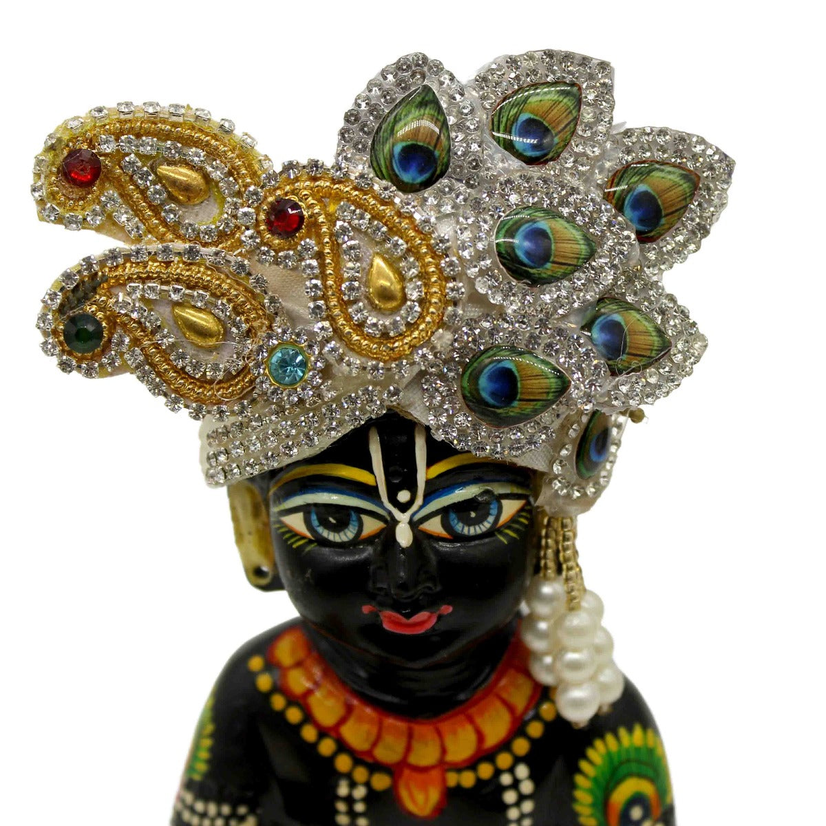 Feather & Moti Decorated Mukut For Laddu Gopal