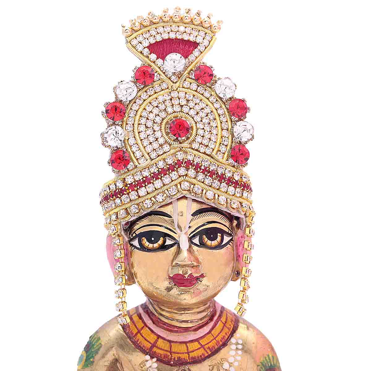 Red And Silver Zari Mukut For Laddu Gopal Ji