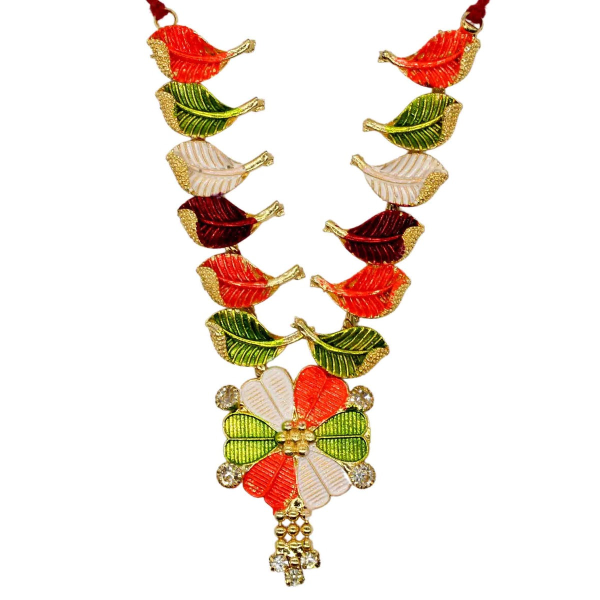 Multicolor Leaf Design Mala For Laddu Gopal