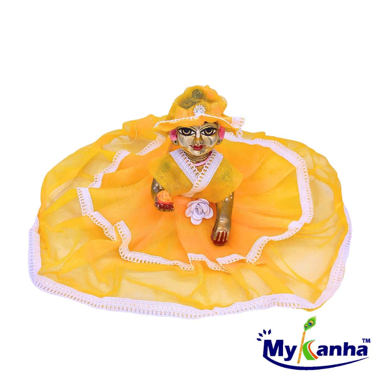 Summer net dress with cap for Kanha JI