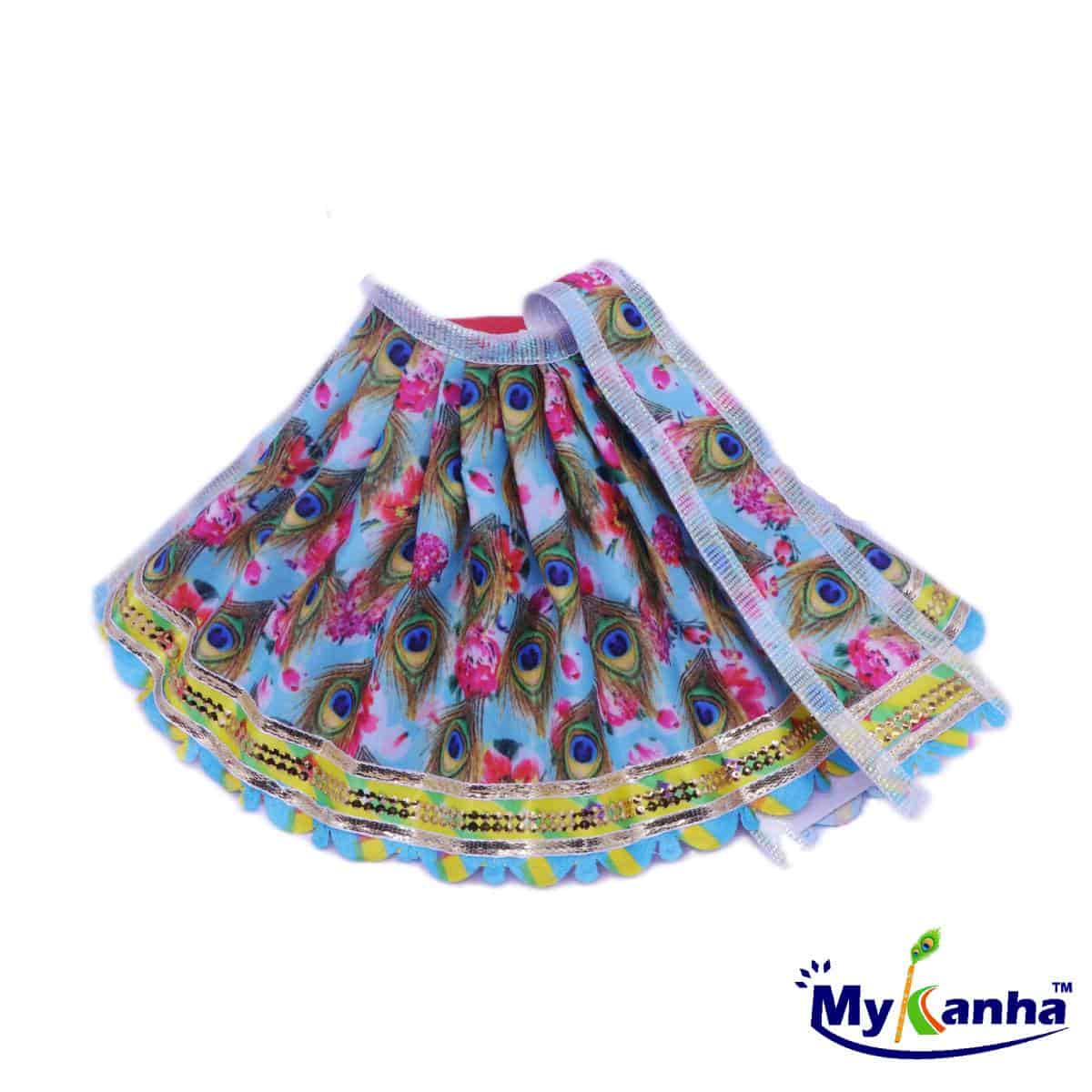 Feather Pattern Lehnga Patka Dress for Mata Rani