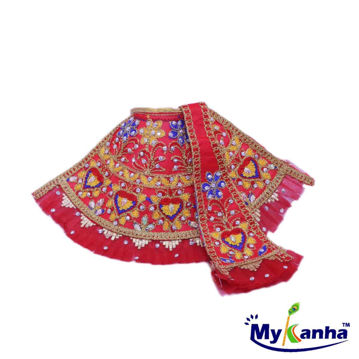 Decorated Lehenga Patka Dress for Mata Rani (multicolor)