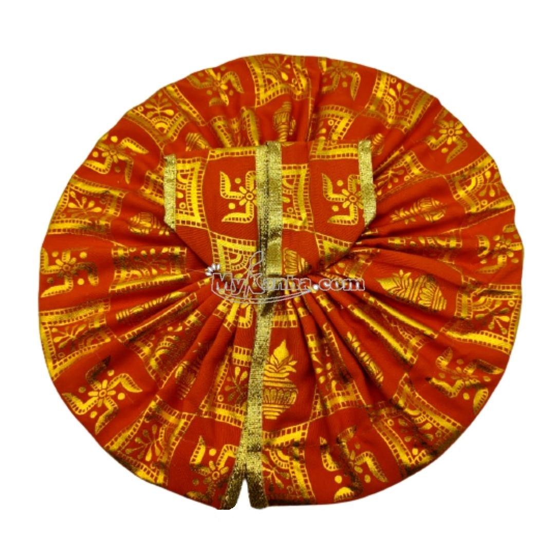Swastik and Kalash Printed Orange Color Bal Gopal Dress