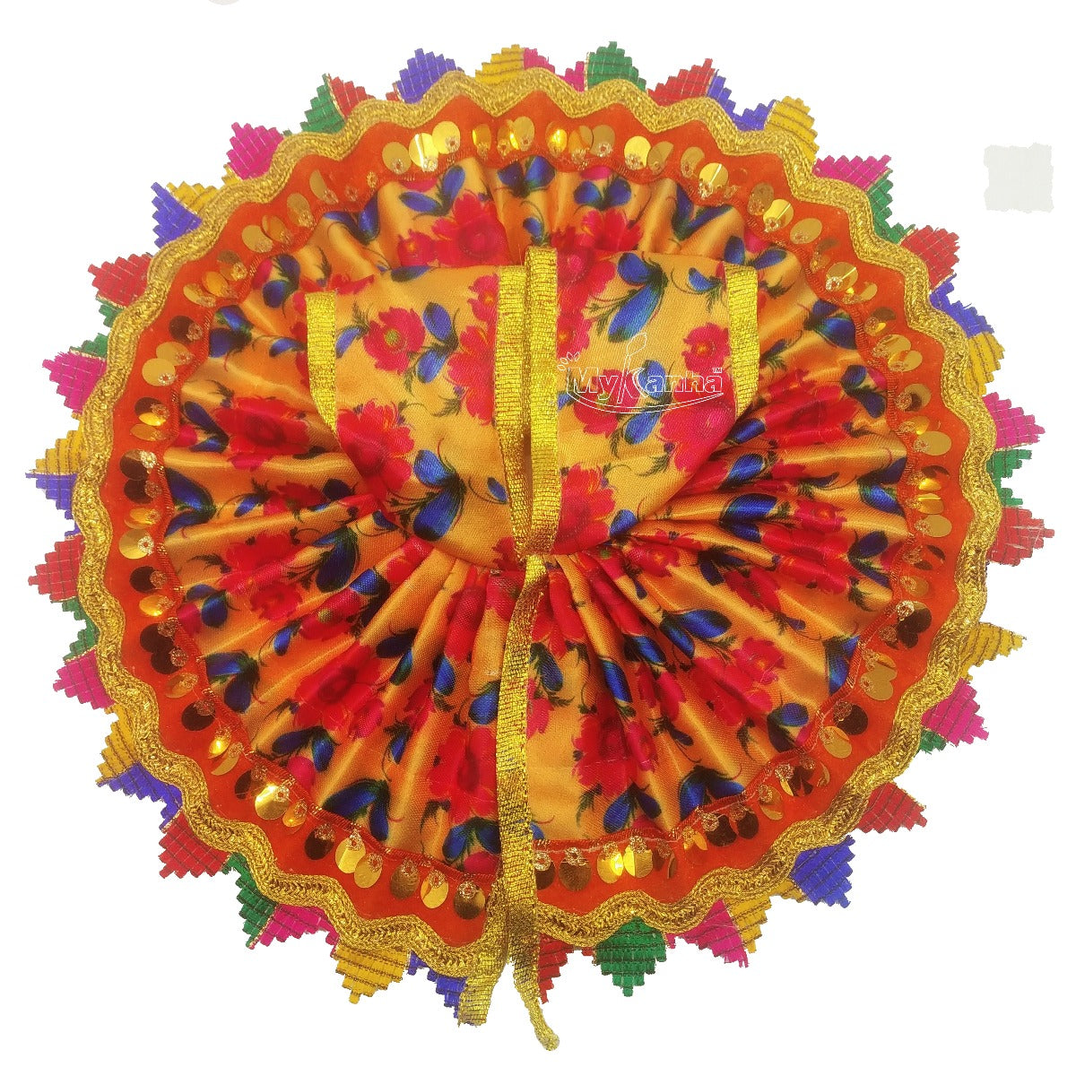 Beautiful Star Shape Orange Dress For Laddu Gopal