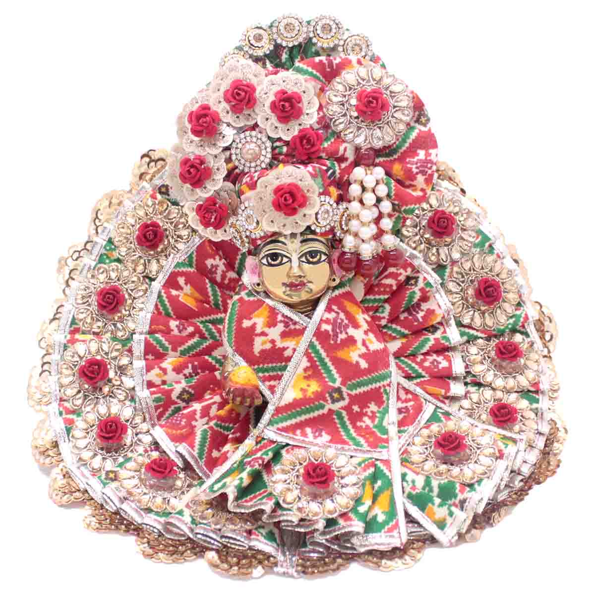 Bhandej Print heavy Dress For Laddu Gopal ji (Full Set)