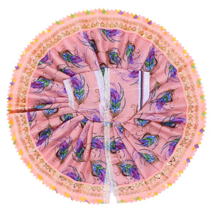 Feather printed orange Dress for Kanha ji