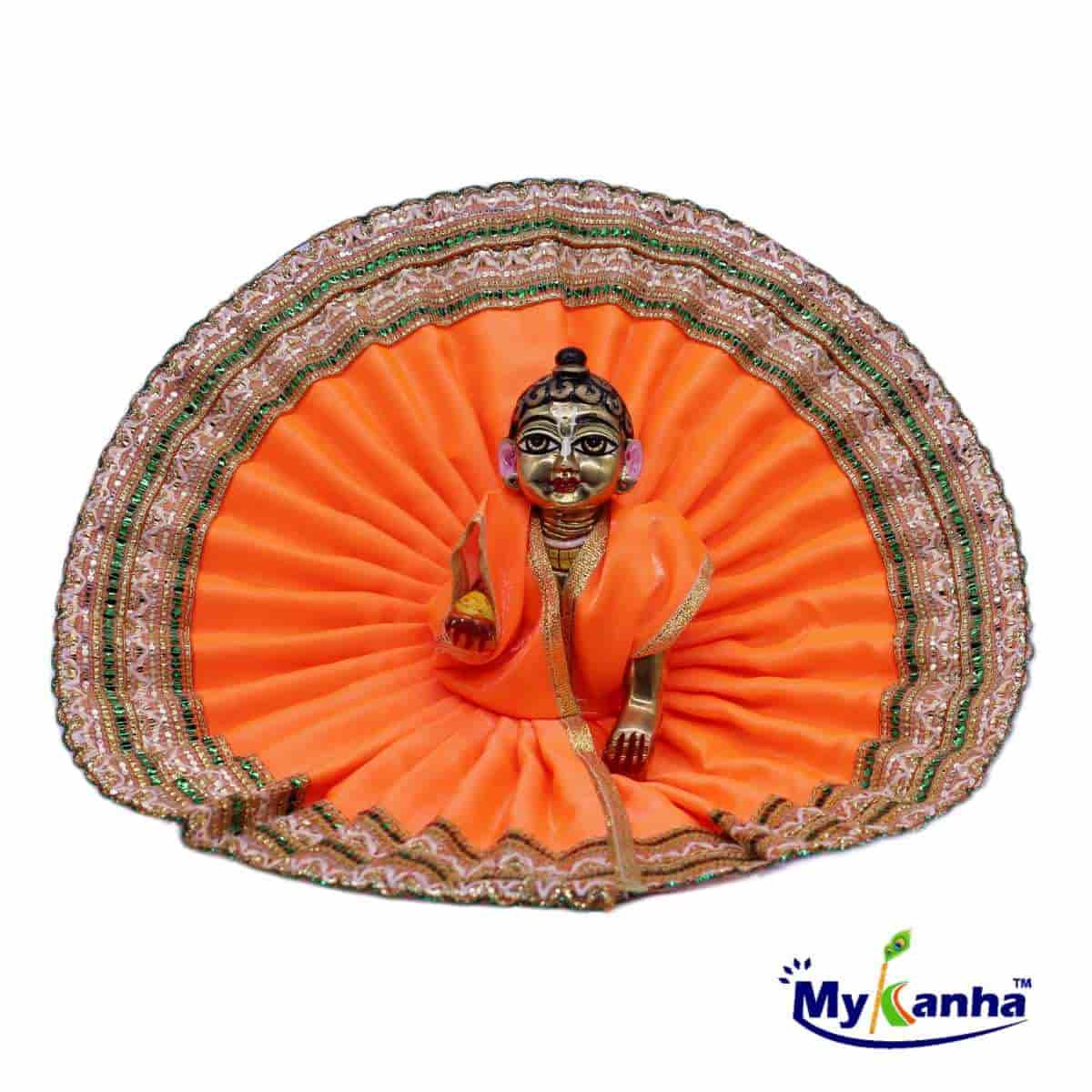Orange Designer Dress for Laddu Gopal Ji