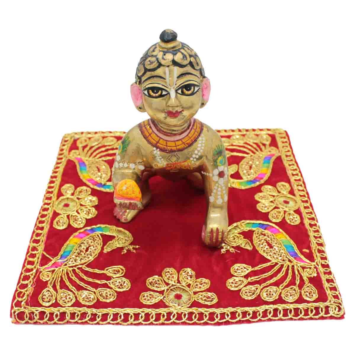 Peacock Printed Aasan for Laddu Gopal Ji