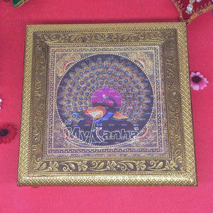 Peacock design meenakari Chowki (8 Inches)