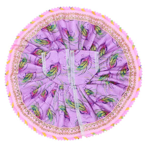 Feather printed pink Dress for Kanha ji