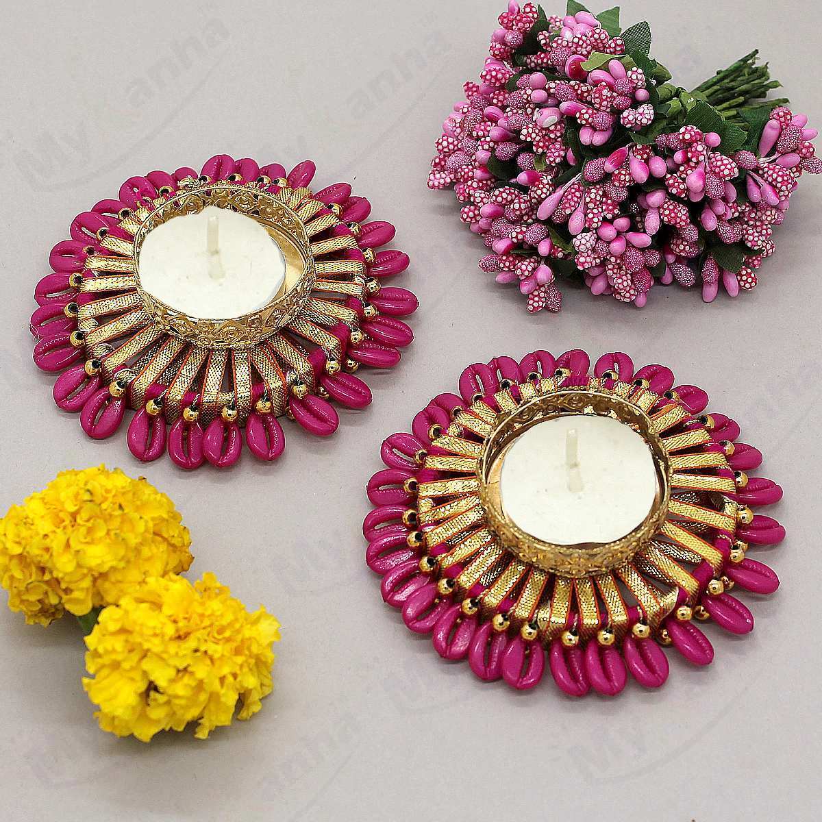 Kodi decorated ring base T-Light candle holder (3 Inches)