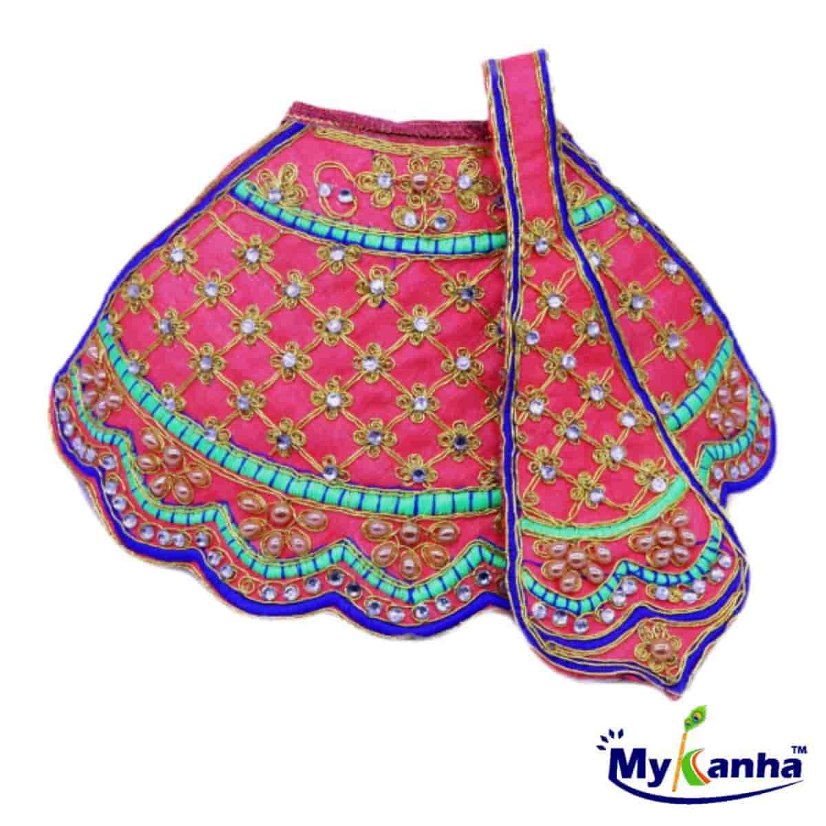 Pink Decorated Dress for Mata rani Ji