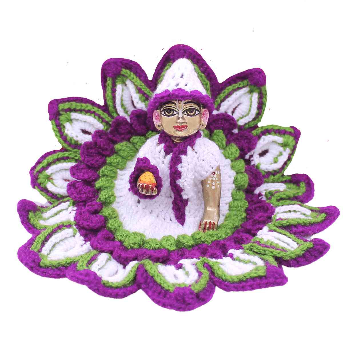 Star Design Laddu Gopal Woollen Dress Multicolor