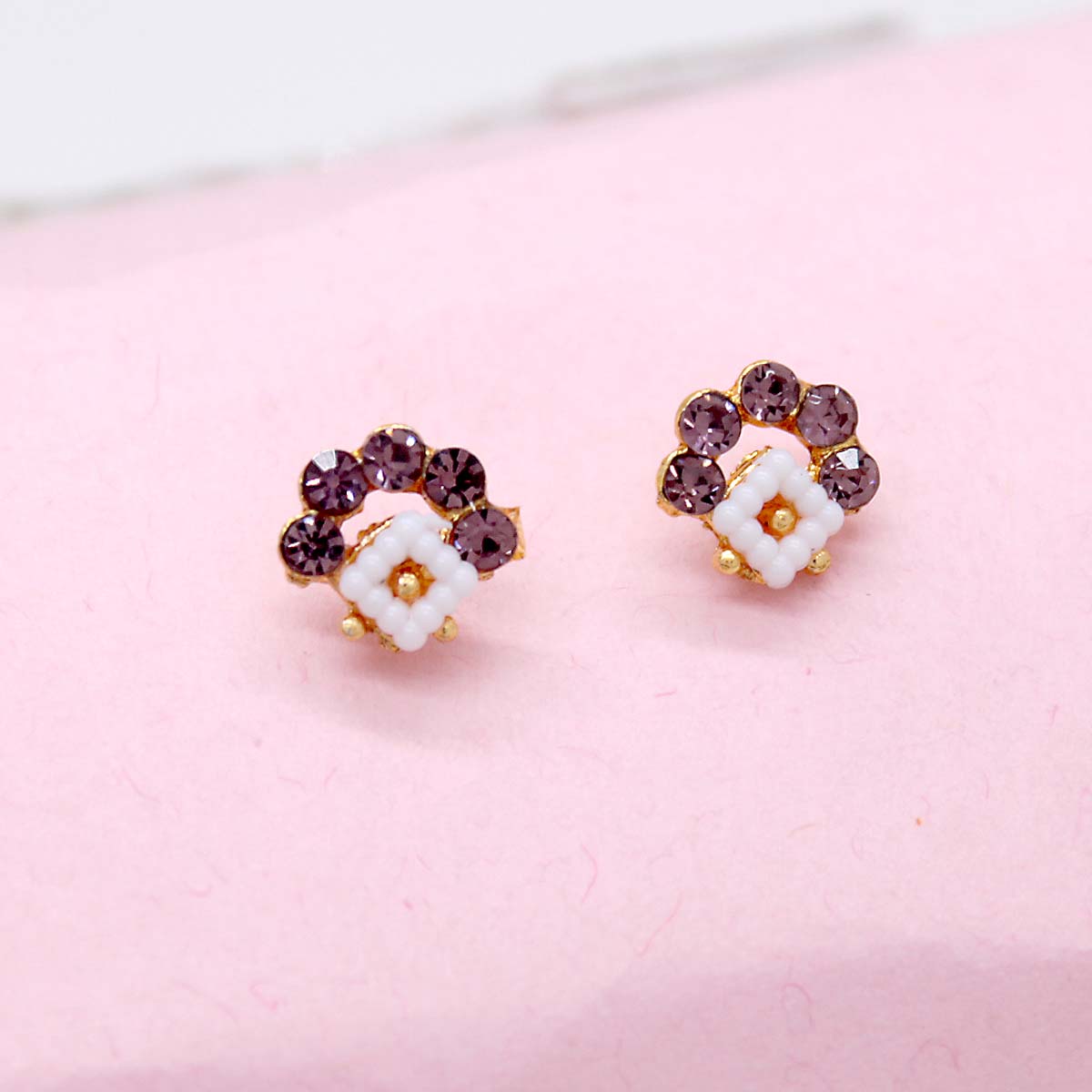Purple Designer Earing/Kundal For Idols