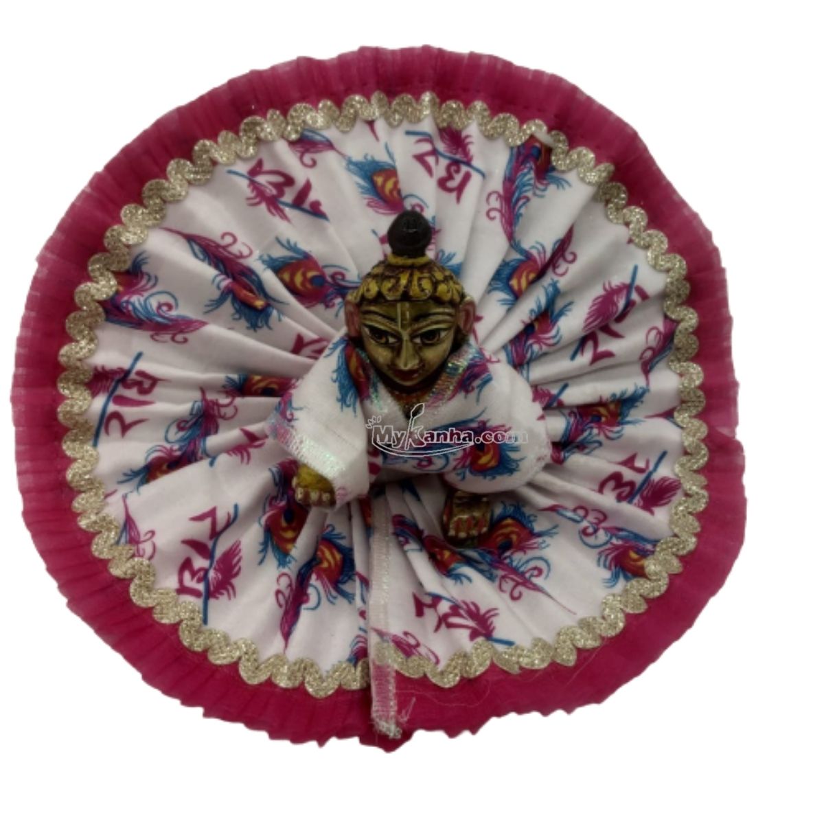 Radhey Printed Dress With Net For Kanha Ji