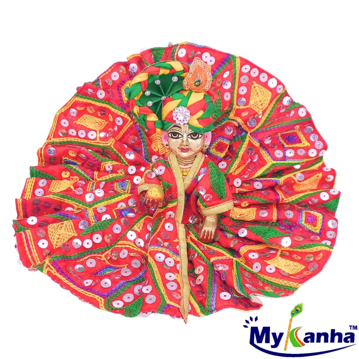 Rajasthani pattern washable summer dress for Laddu Gopal ji