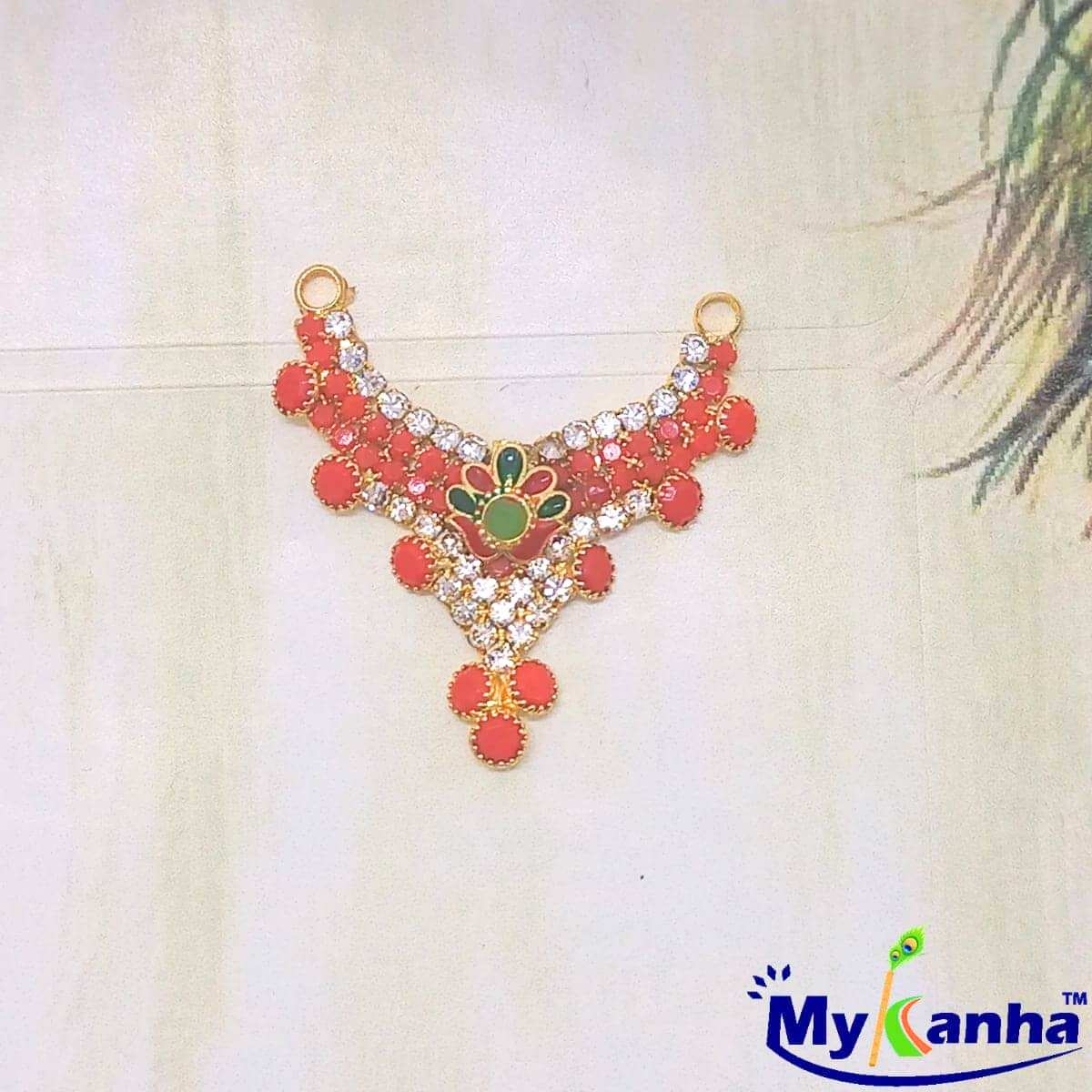 Flower decorated Hasli/Haar for idols (Red)