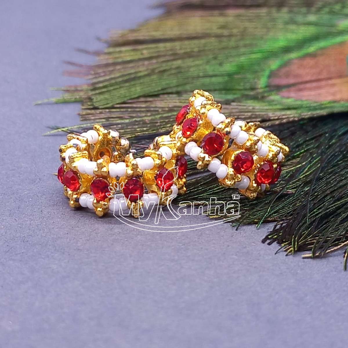 Moti and Red stone decorated Kangan for Idols