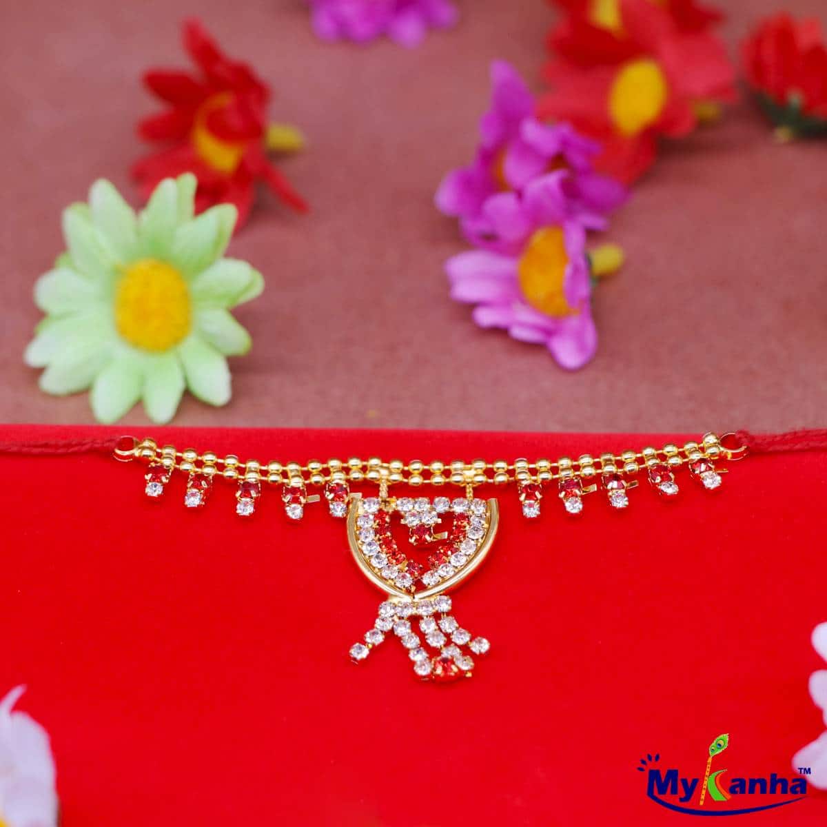 Leaf design Kamarband for idols (Red)