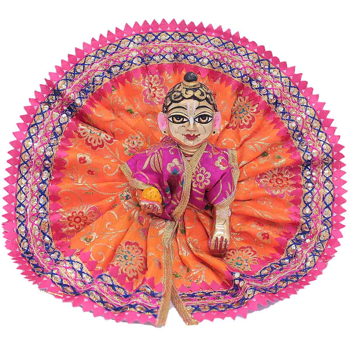 Sitara Decorated Orange Dress For Laddu Gopal -0