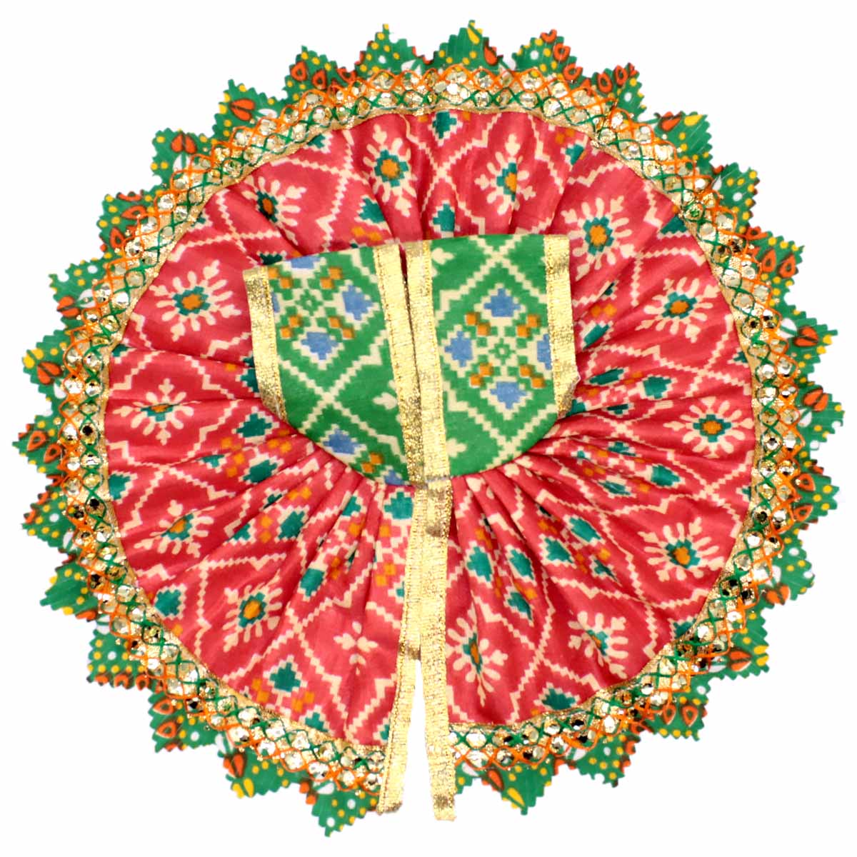 Sitara Decorated Red Dress For Bal Gopal