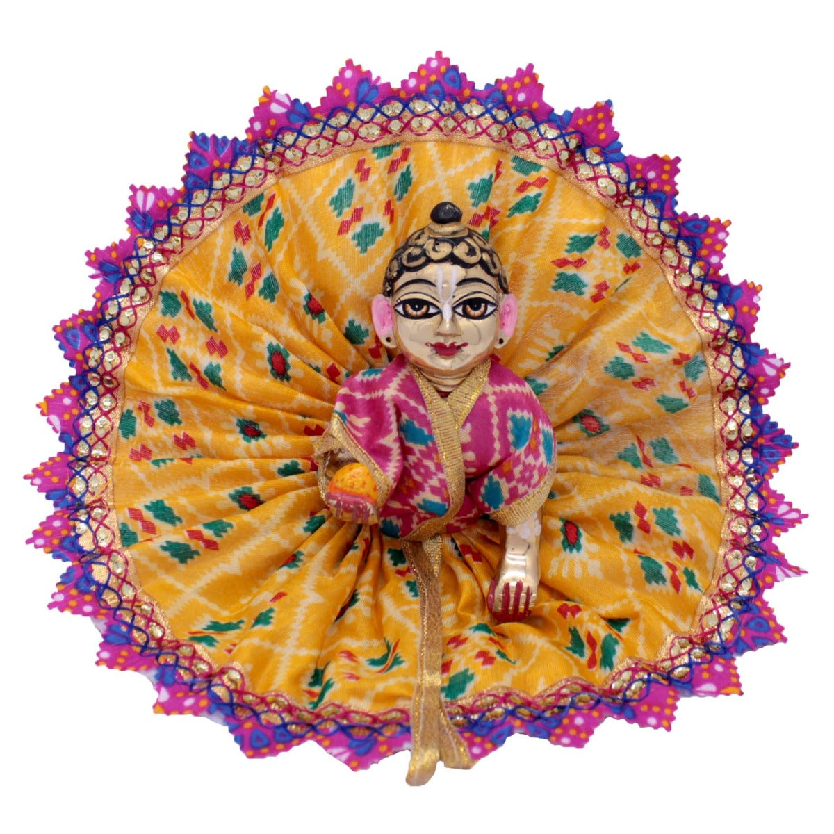 Sitara Decorated Yellow Dress For Bal Gopal