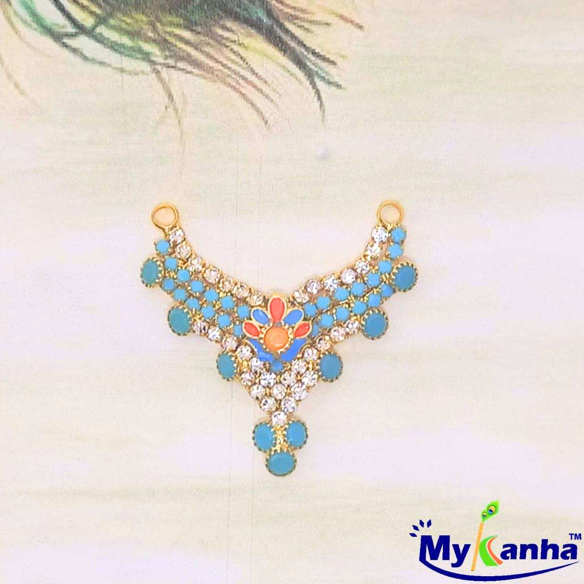 Flower decorated Hasli/Haar for idols (Sky Blue)