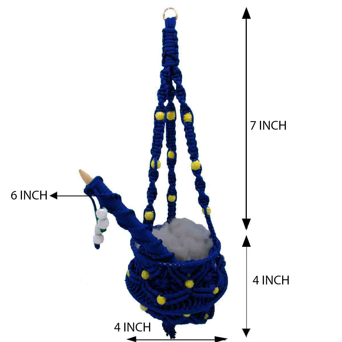 Beautiful Blue Macrame Dahi Handi