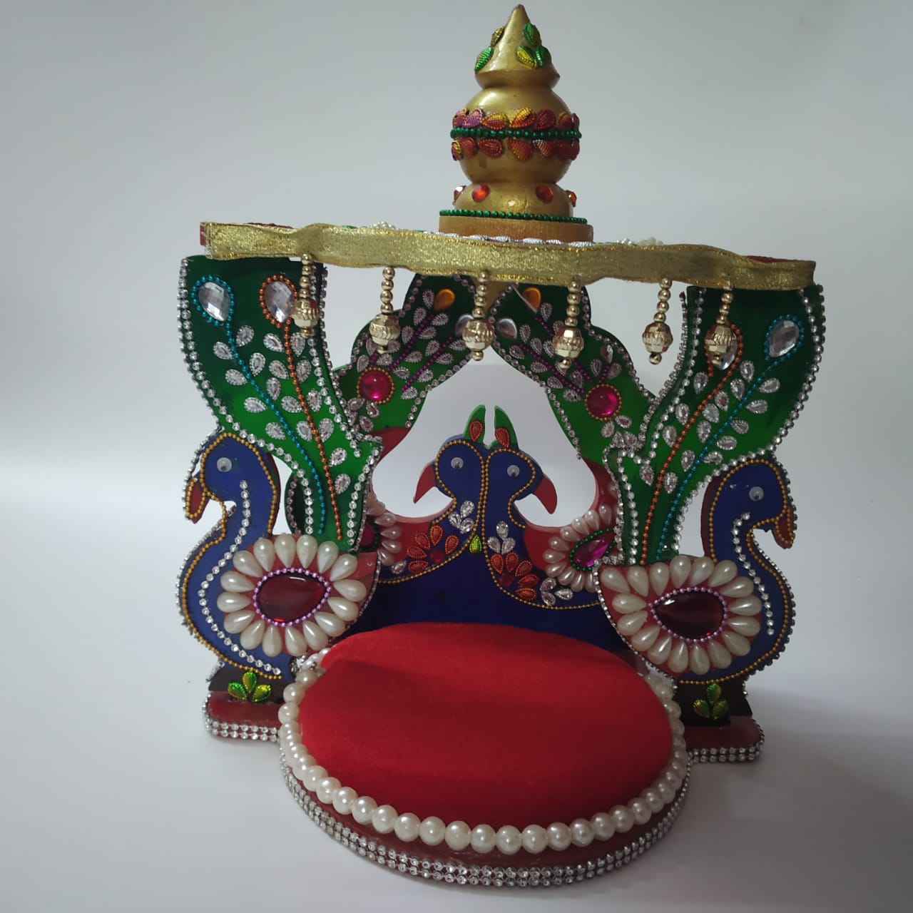 Peacock Singhasan with Top covered- Small (0-3)