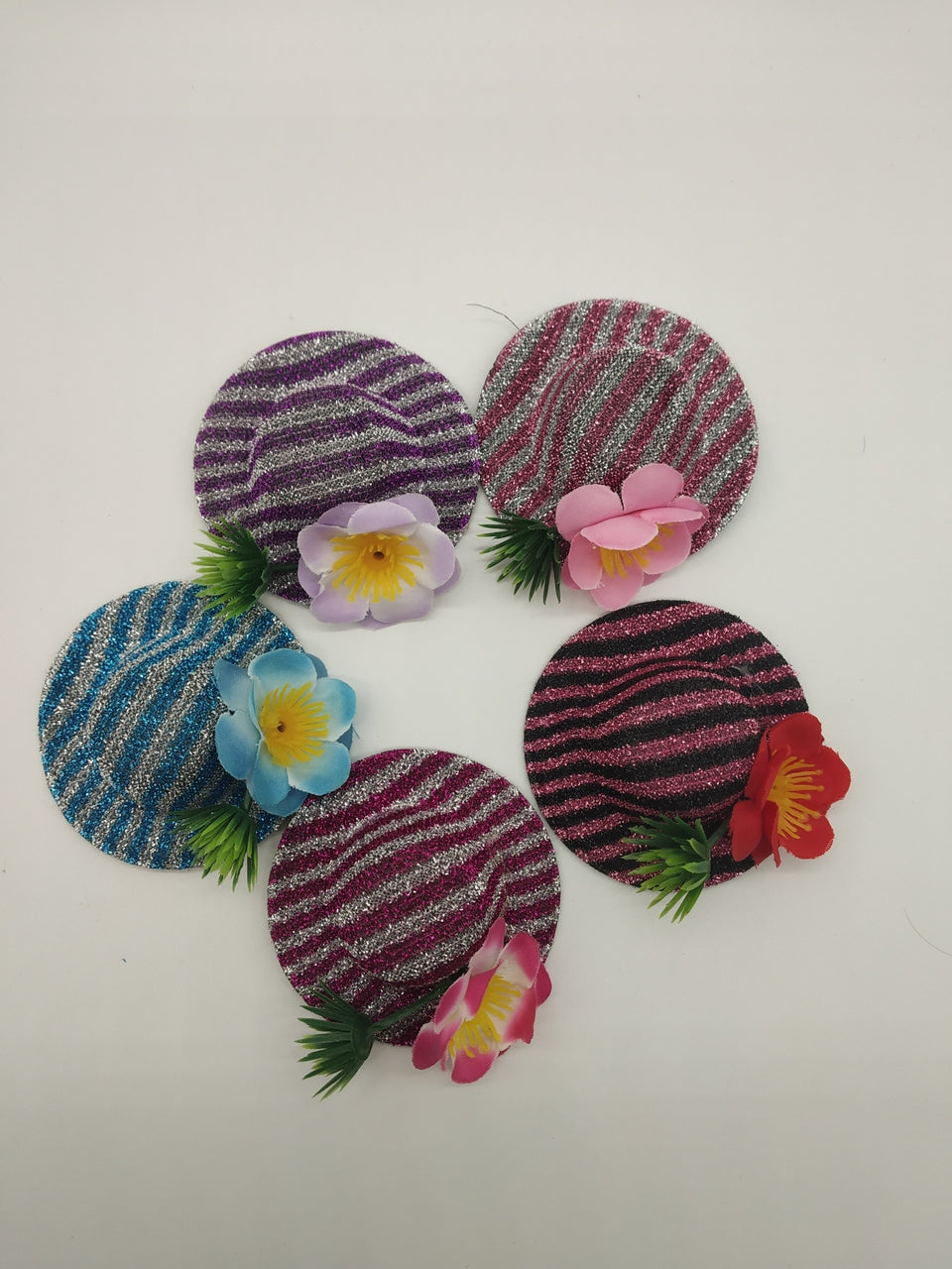 Sparkled hat with Flower-Red