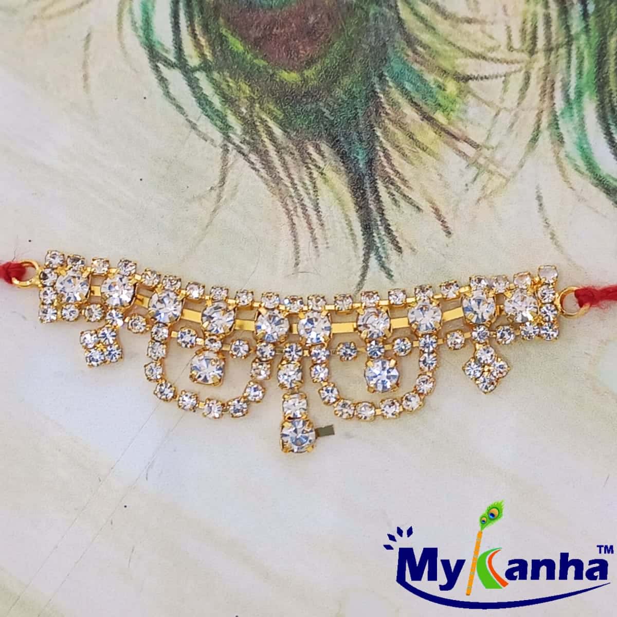 Silver Stone Decorated Kamarband For Idols