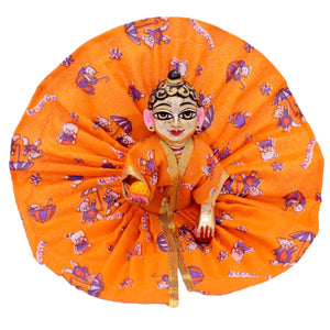 Toy Printed Orange Cotton Dresses Laddu Gopal