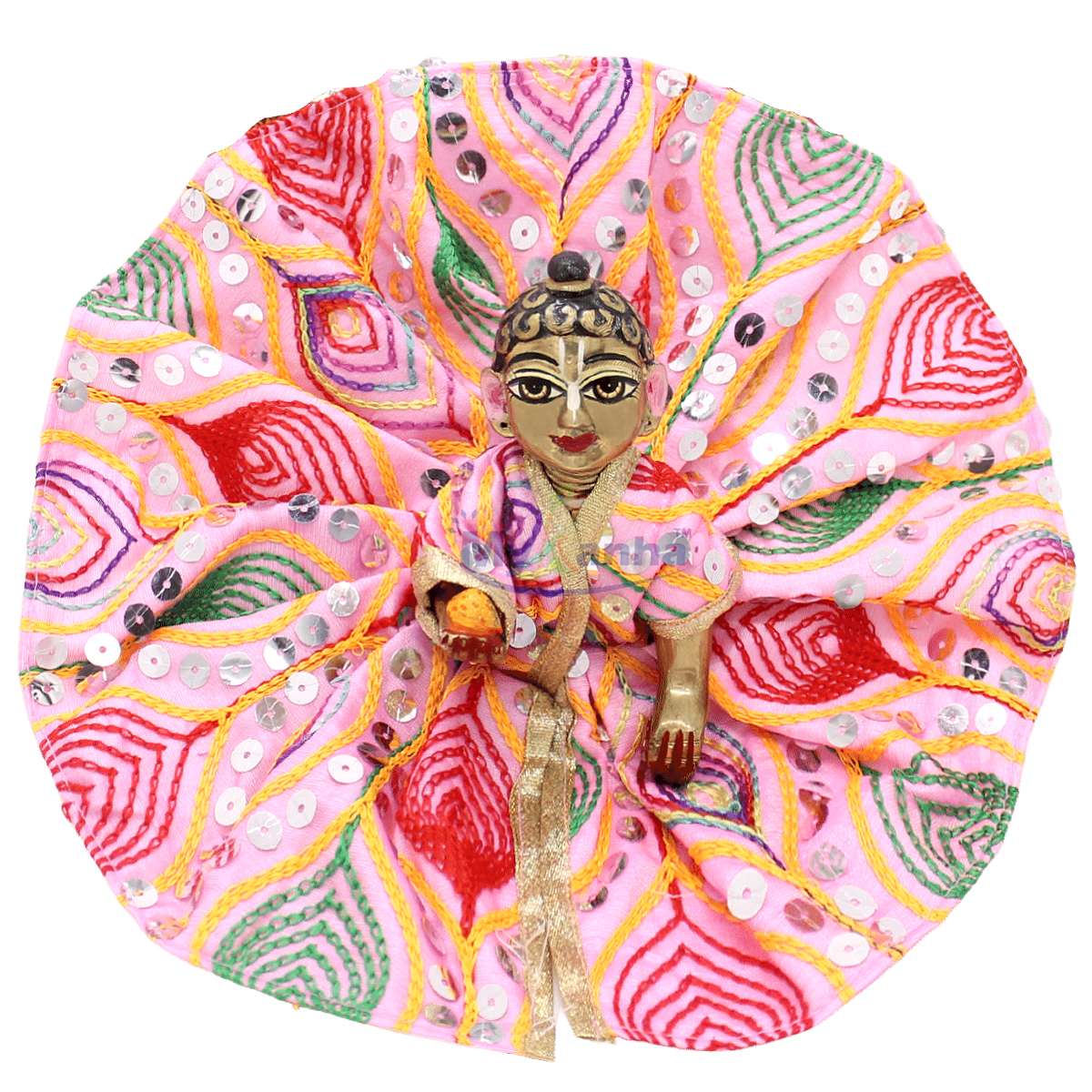 Designer Embroidery pink dress for Laddu Gopal