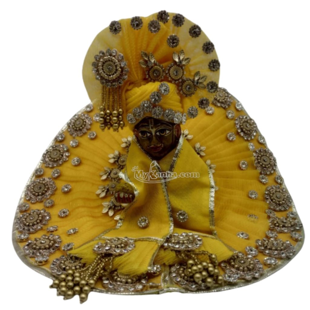 Heavy yellow decorated dress with Pagdi