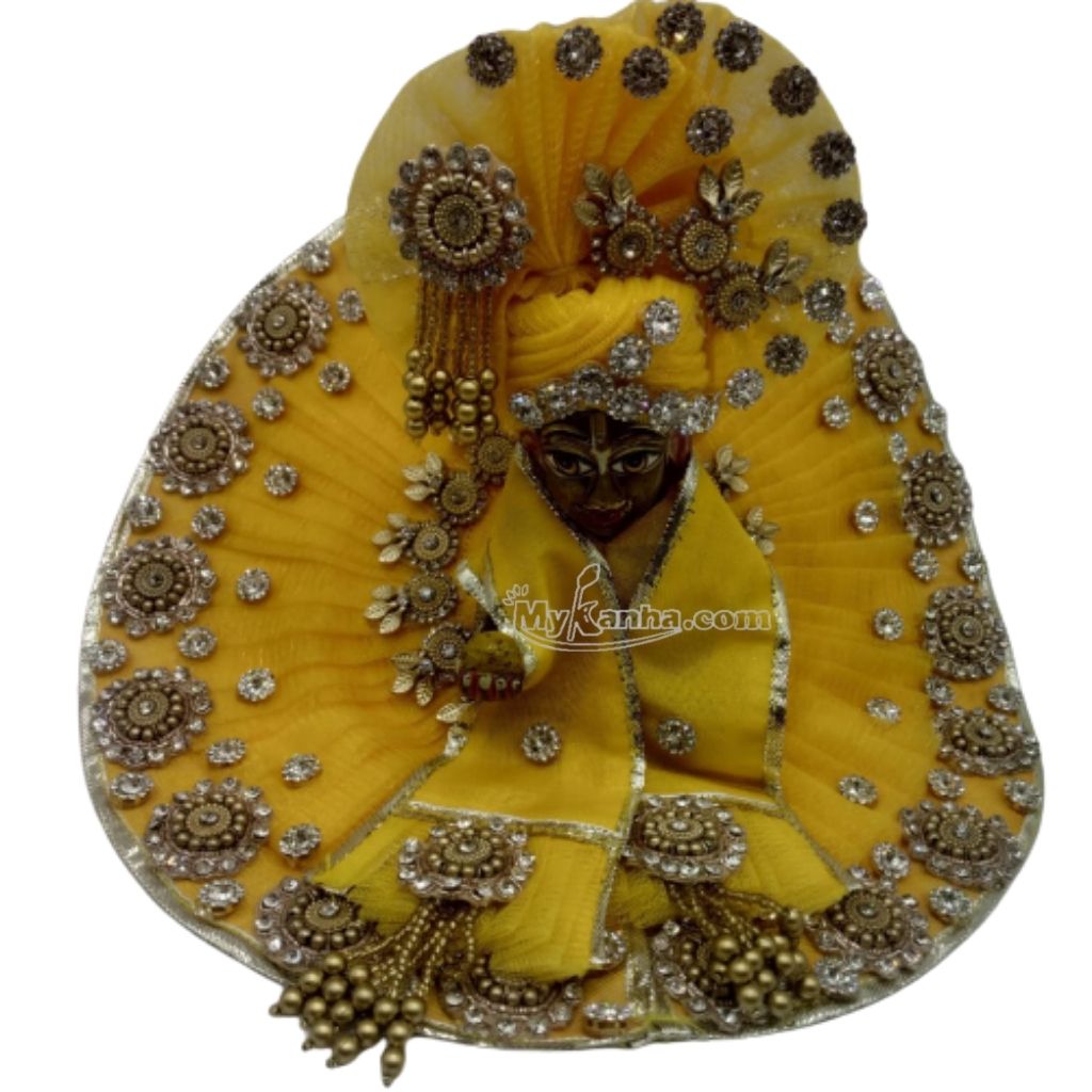 Heavy yellow decorated dress with Pagdi