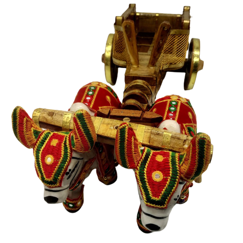 Lord Krishna wooden Chariot / Bull Cart / Rath