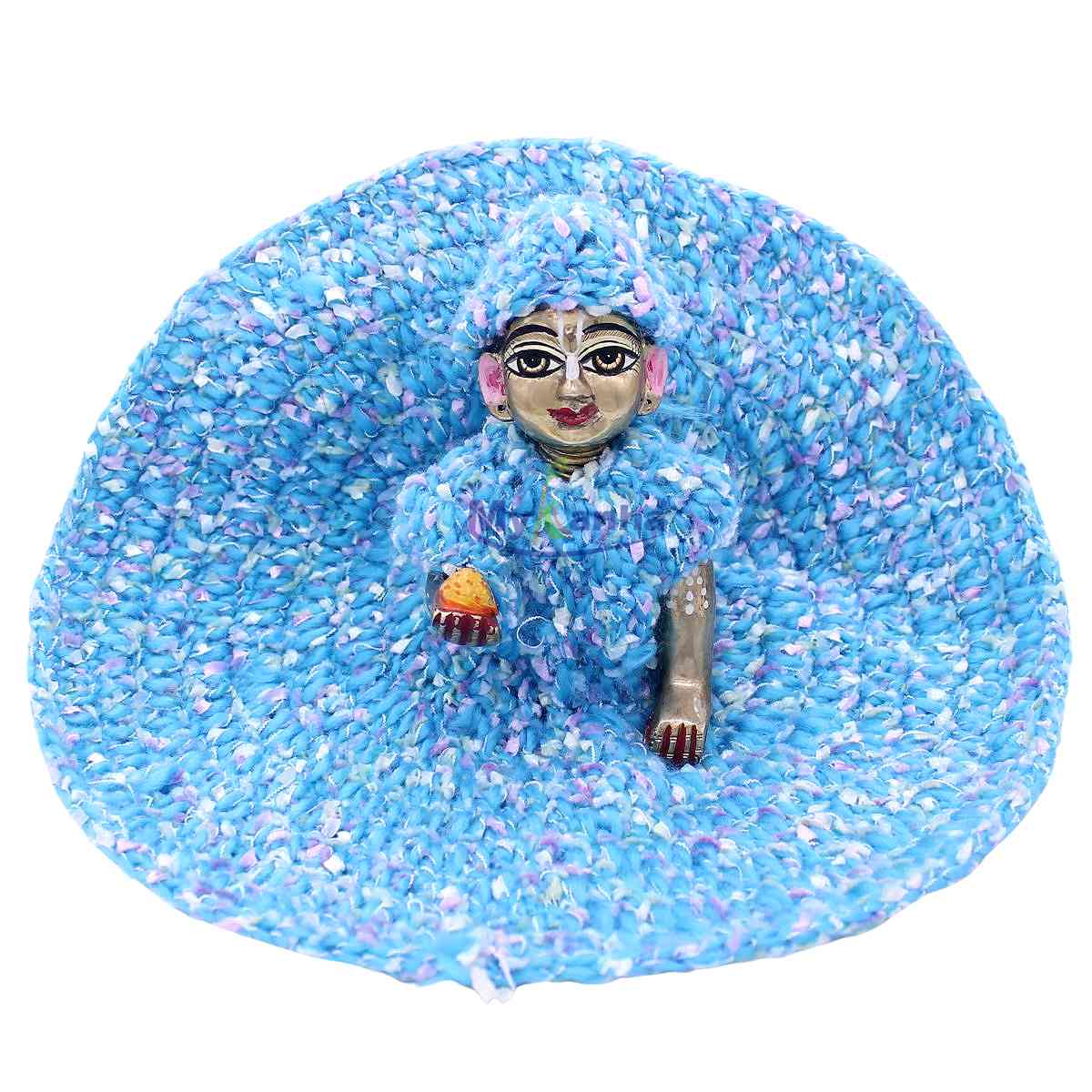Multicolor Blue base Woollen dress For Laddu Gopal ji