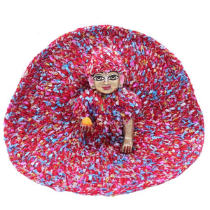 Multicolor Red base Woollen dress For Laddu Gopal ji