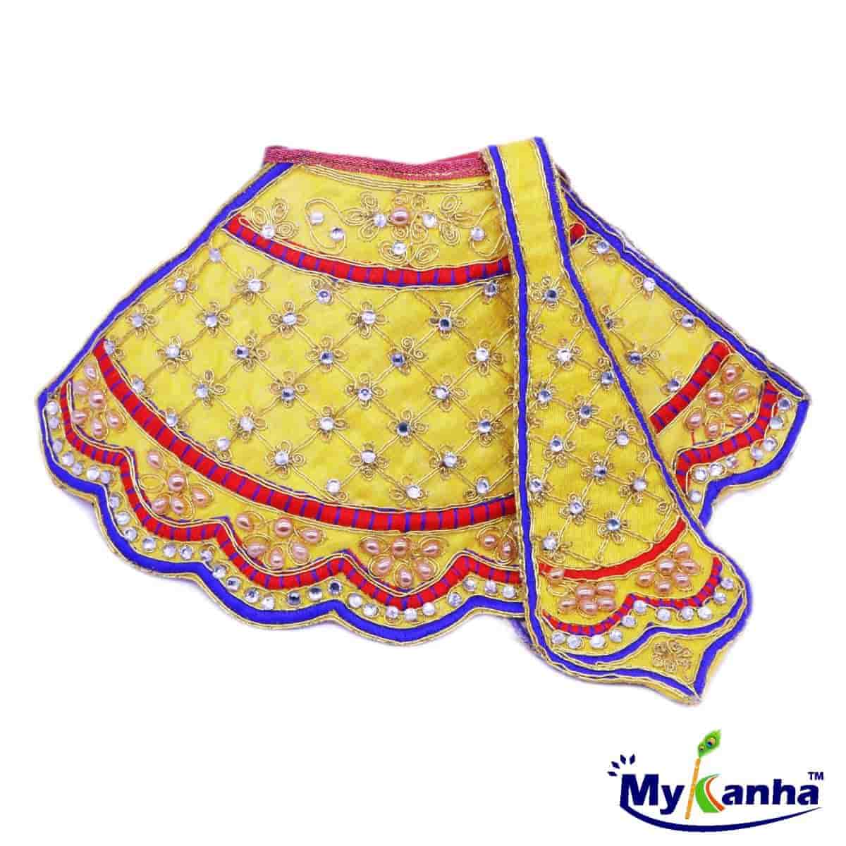 Yellow Decorated Lehenga Patka for Mata Rani