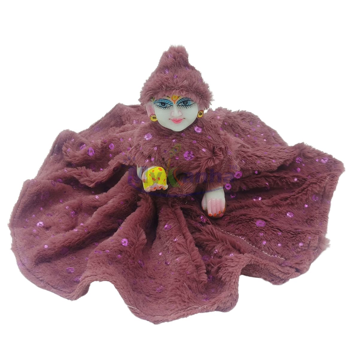 Chamki woollen fur poshak for Laddu Gopal ji - Random color & Design