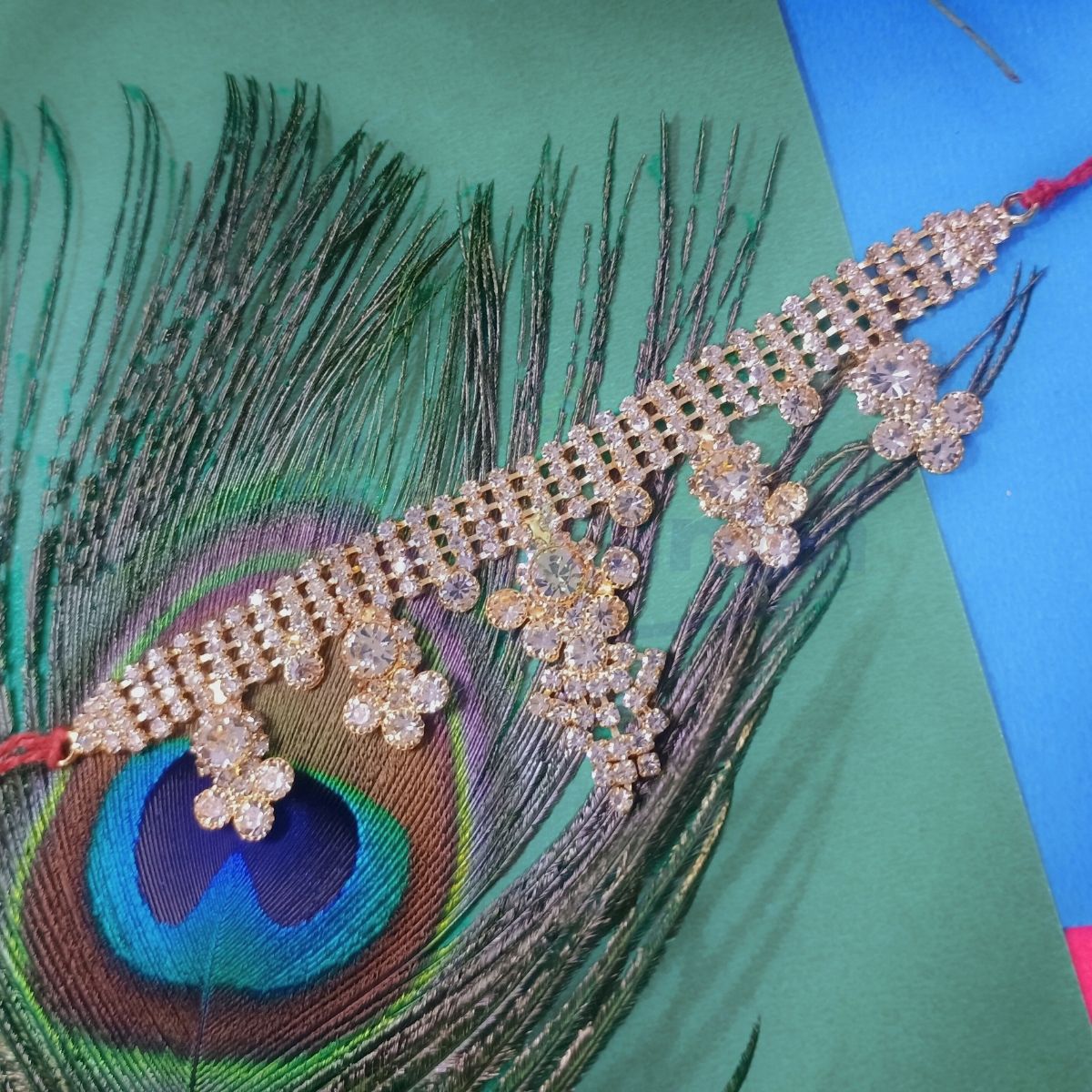 Multicolor heavy stone decorated kamarband for Idols Inches