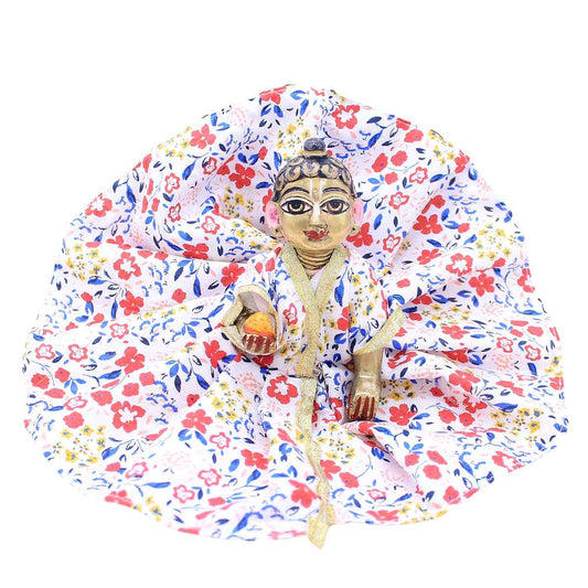 Flower printed cotton washable dress for Laddu Gopal ji